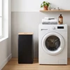 Relaxdays Juodas skalbinių krepšys su dangčiu