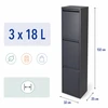 Relaxdays Šiukšliadėžė 3 skyrių 3x18 l