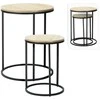 Home Styling Collection Rinkinys: 2 kavos staleliai su mediniu stalviršiu