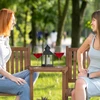 Relaxdays Rudas sodo suoliukas su staliuku
