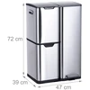 Relaxdays Šiukšliadėžė, 3 skyriai, 60 l