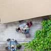 Relaxdays Smėlio spalvos stačiakampė pavėsio burė