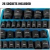 Vevor smūginis galvučių rinkinys, 26 vnt., 10-36 mm
