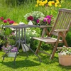 Relaxdays Sodo stalas pilko rotango stiliaus