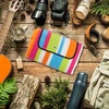 Relaxdays Spalvingai dryžuotas pikniko pledukas