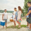 Relaxdays Spalvingai dryžuotas pikniko pledukas
