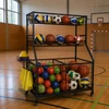 Sporto įrangos laikymo vežimėlis su ratukais
