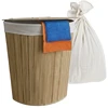Relaxdays Sulankstomas bambukinis kampinis skalbinių krepšys