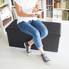 Relaxdays Sulankstomas suoliukas su daiktadėže, dirbtinė oda