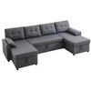 Vevor U formos 6 vietų miegamoji sofa pilka