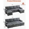 Vevor U formos 6 vietų miegamoji sofa pilka