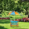 Relaxdays Vaikiškas pikniko stalo rinkinys su skėčiu nuo saulės