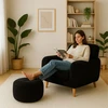 Relaxdays Velvetinis pufas