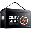 VEVOR 24V 50Ah LiFePO4 ličio baterija su Bluetooth