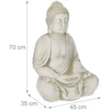 Relaxdays Vintažinė balta Budos statula 70 cm