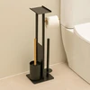 Relaxdays WC komplektas metalas ir bambukas