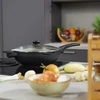 Relaxdays Wok keptuvė su dangčiu 30 cm