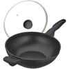 Relaxdays Wok keptuvė su dangčiu 30 cm