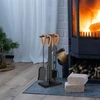 Relaxdays Židinio įrankių rinkinys su odinėmis rankenomis