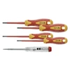 Hogert 5 dalių izoliuotų atsuktuvų rinkinys, 1000 V, S2 plienas. Su įtampos testeriu.