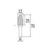 Arch round nose rotary burr F; 12x25