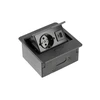 AVARO Recessed Furniture Socket, 1x Schuko Socket, USB A+C, 1.5m Cable, Juodas