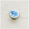 Blue Porcelain knob 0728-J4 A-Mėlyna Rose antyque sidabrinis