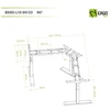 BSSD-L13-90/33 B Triple Motor Electric Sit-Stand Desk Frame, 3-Stage, juodas