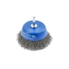 Cup brush with shaft 50 mm, stainless steel wire
