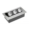 Desktop extension cable 3x socket with grounding, without cable, aluminum