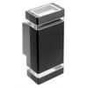 GTV Dviejų krypčių sieninis šviestuvas NESSA, GU10, MAX.2x50W, IP54, AC220-240V, 50/60Hz, juod