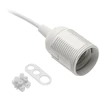 E27 lizdas su laidu ir kubeliu, AC220-240V, maks. 60 W, 2x0,75 mm2,16 cm, baltos spalvos