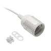 E27 lizdas su laidu ir kubeliu, AC220-240V, maks. 60 W, 2x0,75 mm2,16 cm, baltos spalvos