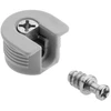 Eccentric connector GTV connector fi20mm + mandrel 20mm, thread 6x11mm, plastikas, pilka (100