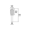 Flame rotary burr H, 12x32
