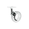 Furniture roller GTV GIRA, H=107 mm, dia75 mm, without brake, plastikas + steel, chrome + gr