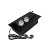 Furniture socket 2x schuko socket, USB A+C, without cable, juodas