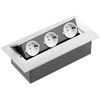 Furniture socket, 3xSHUKO, cable 1.5 m, baltas