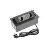 Furniture socket MULTISOFT, 2xSHUKO, USB A+C, RJ45, cable 1.5 m, juodas