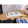 Furniture socket MULTISOFT, 2xSHUKO, USB A+C, RJ45, cable 1.5 m, baltas