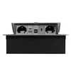 Furniture socket MULTISOFT, 2xSHUKO, USB A+C, RJ45, HDMI cable 1.5 m, aluminum