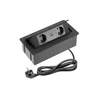 Furniture socket SOFT 2x Schuko socket, USB A+C, power cable with plug, juodas