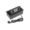 Furniture socket SOFT 2x Schuko socket, USB A+C, power cable with plug, juodas