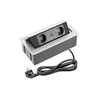 Furniture socket SOFT, 2xSHUKO, USB A+С, cable 1.5 m, aluminum