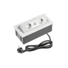 Furniture socket SOFT, 2xSHUKO, USB A+С, cable 1.5 m, baltas