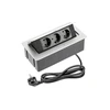 Furniture socket SOFT, 3xSHUKO, cable 1.5 m, aluminum