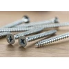 GTV IRONFAST screw, 6x70, PZ3, chipboard, steel, baltas zinc plated (100 pcs)