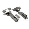 HC straight hinge, 3D screw-type adjustment, non-Euro, packed in polybag with caps, juodas