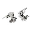 Hydraulic 90° angle hinge, short arm, slide on, H=0 guide with euro screws