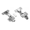 Hydraulic cup hinge semiconcealed with eccentric adjustment of arm and roller, with short